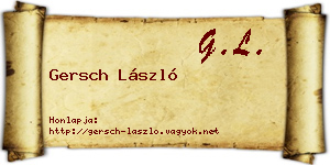 Gersch László névjegykártya